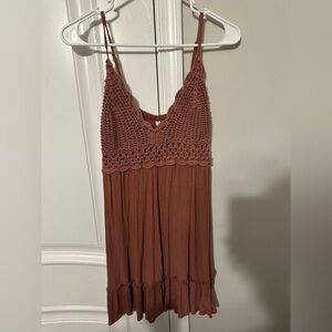 Brick summer knitted on the top dress
